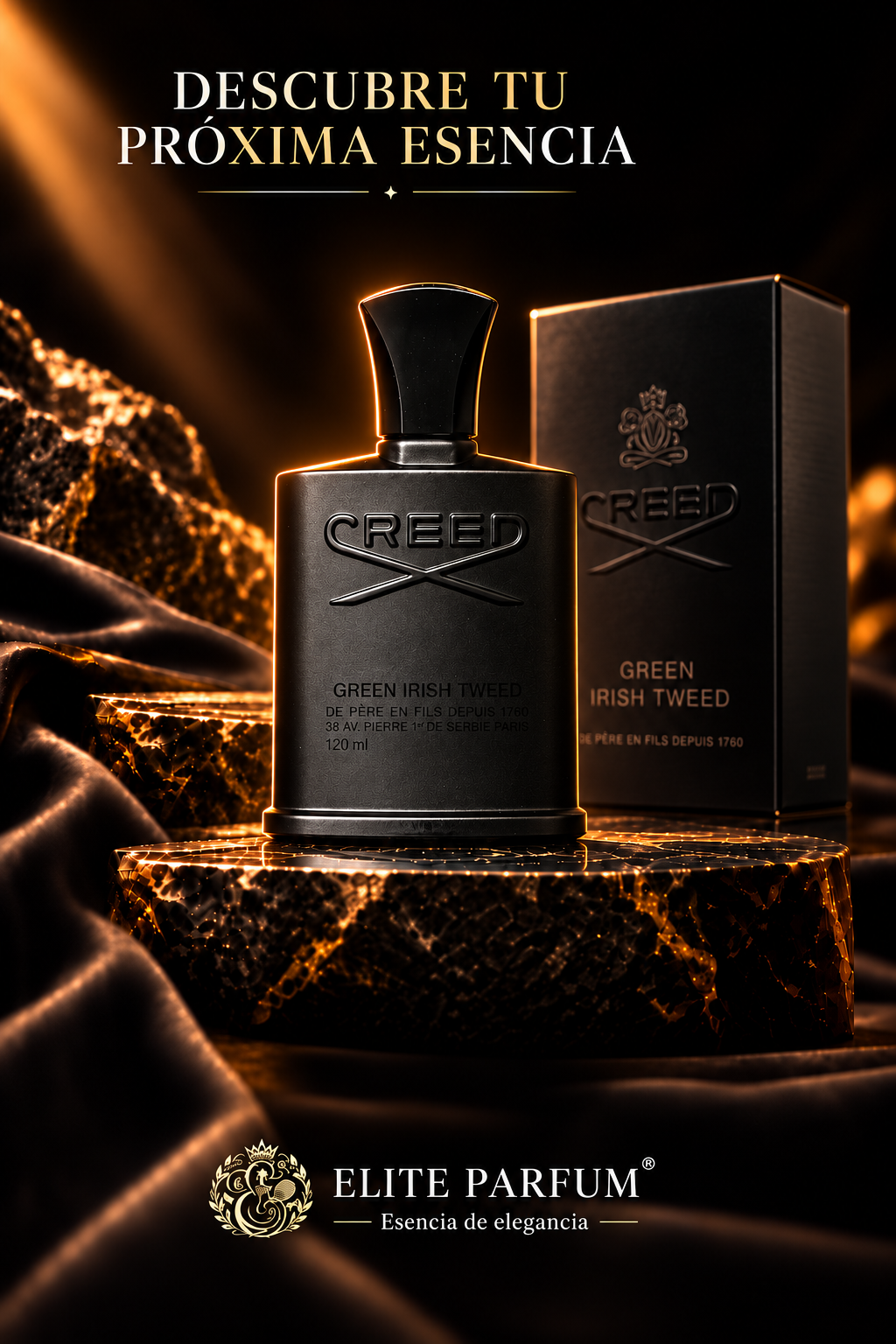 Campaña Creed Green Irish Tweed de Elite Parfum